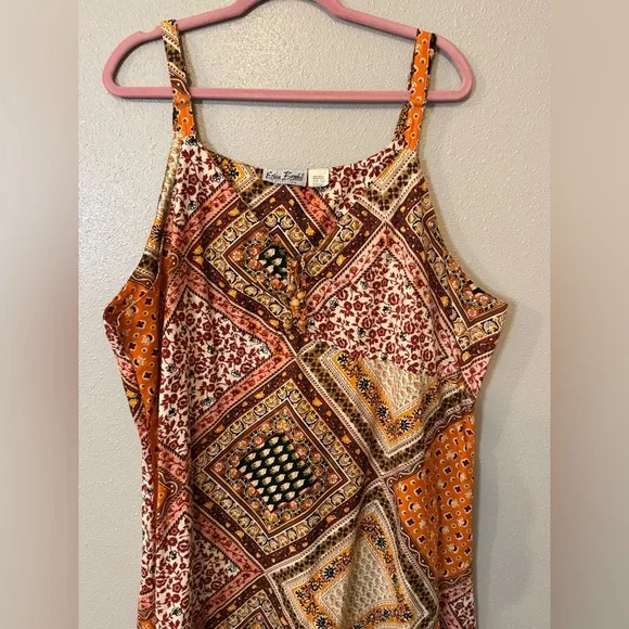 Vintage Patchwork colorblock quilted retro plus size mini 90’s dress 100% cotton - Picture 11 of 13